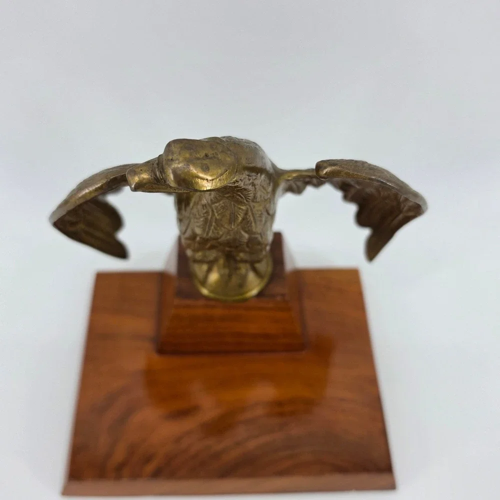 Vintage Solid Brass Eagle Figure Spread Wings 9